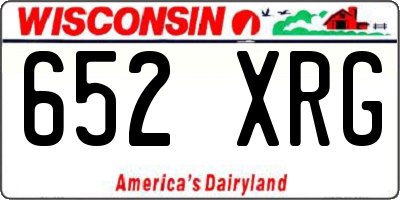 WI license plate 652XRG