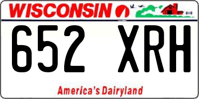WI license plate 652XRH