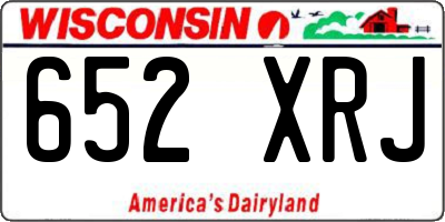 WI license plate 652XRJ