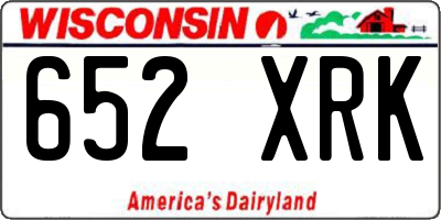 WI license plate 652XRK