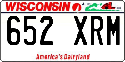 WI license plate 652XRM