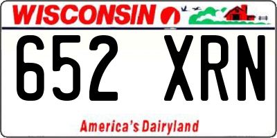 WI license plate 652XRN