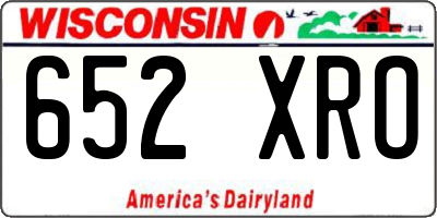 WI license plate 652XRO
