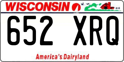 WI license plate 652XRQ