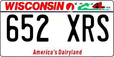WI license plate 652XRS