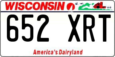 WI license plate 652XRT