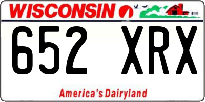 WI license plate 652XRX