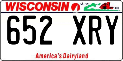 WI license plate 652XRY