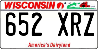 WI license plate 652XRZ