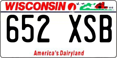 WI license plate 652XSB