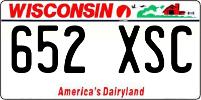 WI license plate 652XSC