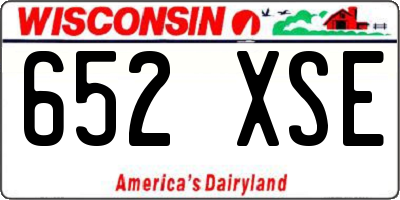 WI license plate 652XSE
