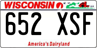 WI license plate 652XSF
