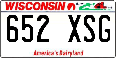 WI license plate 652XSG