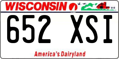 WI license plate 652XSI