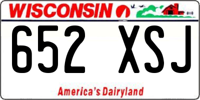 WI license plate 652XSJ
