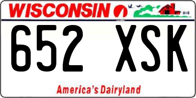 WI license plate 652XSK