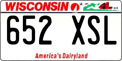 WI license plate 652XSL
