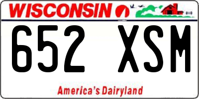 WI license plate 652XSM