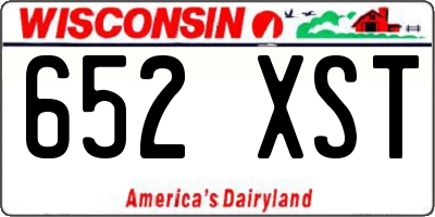 WI license plate 652XST