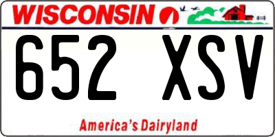 WI license plate 652XSV