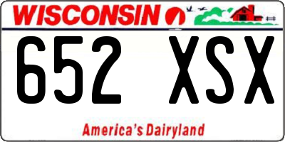 WI license plate 652XSX