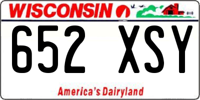 WI license plate 652XSY