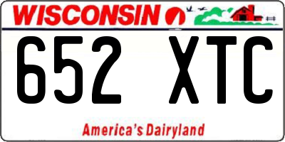 WI license plate 652XTC