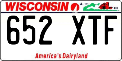 WI license plate 652XTF
