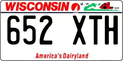 WI license plate 652XTH