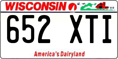 WI license plate 652XTI
