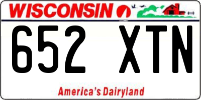 WI license plate 652XTN