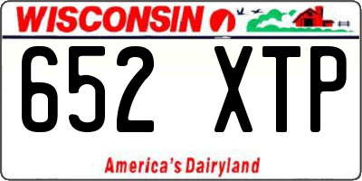 WI license plate 652XTP