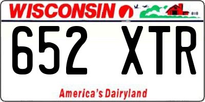 WI license plate 652XTR