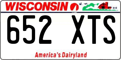 WI license plate 652XTS