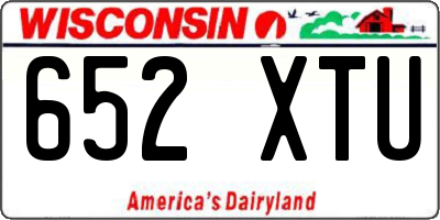 WI license plate 652XTU