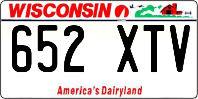WI license plate 652XTV