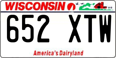 WI license plate 652XTW
