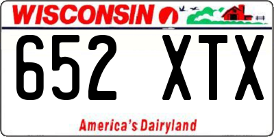 WI license plate 652XTX