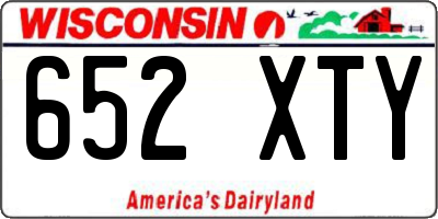 WI license plate 652XTY
