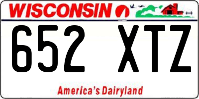 WI license plate 652XTZ