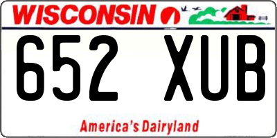 WI license plate 652XUB