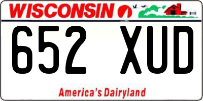 WI license plate 652XUD