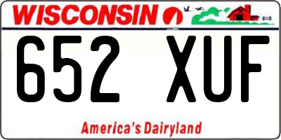 WI license plate 652XUF