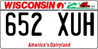 WI license plate 652XUH