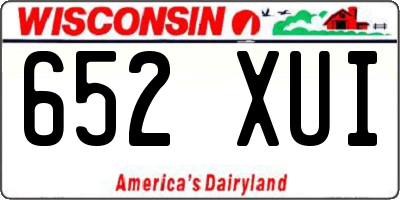 WI license plate 652XUI