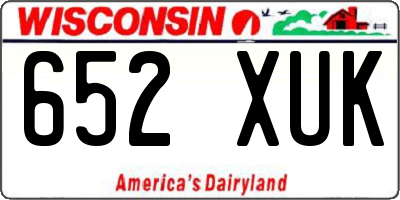 WI license plate 652XUK