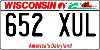 WI license plate 652XUL