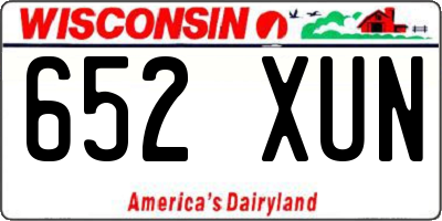 WI license plate 652XUN