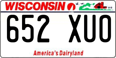 WI license plate 652XUO
